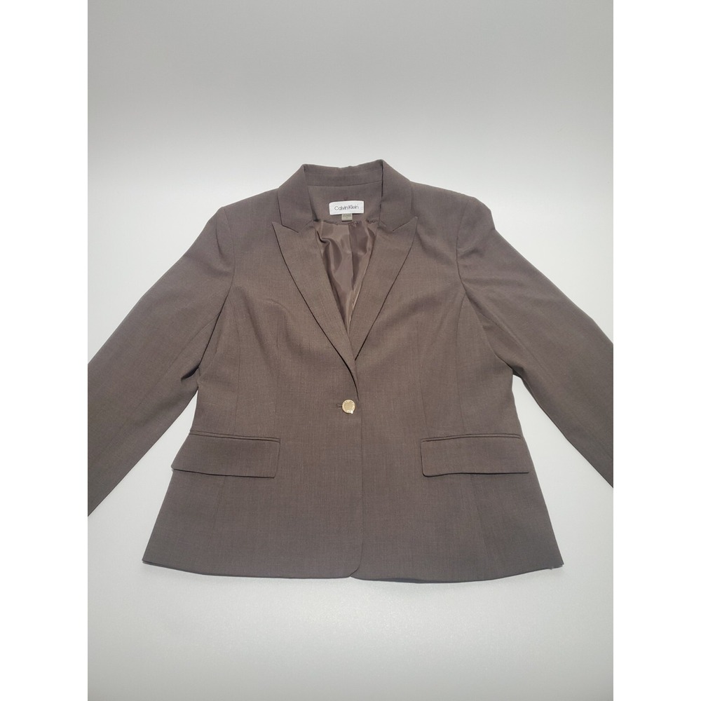 Calvin Klein Women's Formal Blazer Jacket, 14,‎ Grey